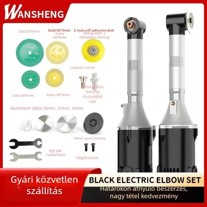 WANSHENG 90 fokos szögcsiszoló gravírozáshoz és polírozáshoz, hatfokozat sebességszabályozás, hálózati tápegység, 110–240V