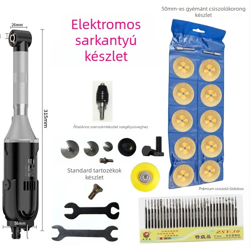 WANSHENG 90 fokos szögcsiszoló gravírozáshoz és polírozáshoz, hatfokozat sebességszabályozás, hálózati tápegység, 110–240V