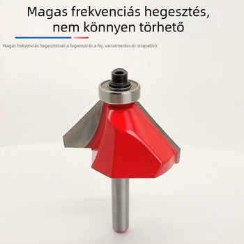 Faipari maró 45°-os élével és félköríves relieftel; kompatibilis marógépekkel; feldolgozza a fát, MDF-et és laminált lemezeket