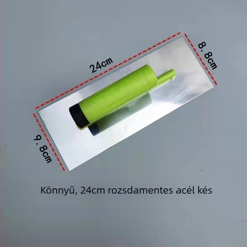 Glettvas műanyag fogantyúval, rozsdamentes acél penge, 0,5 mm vastagság