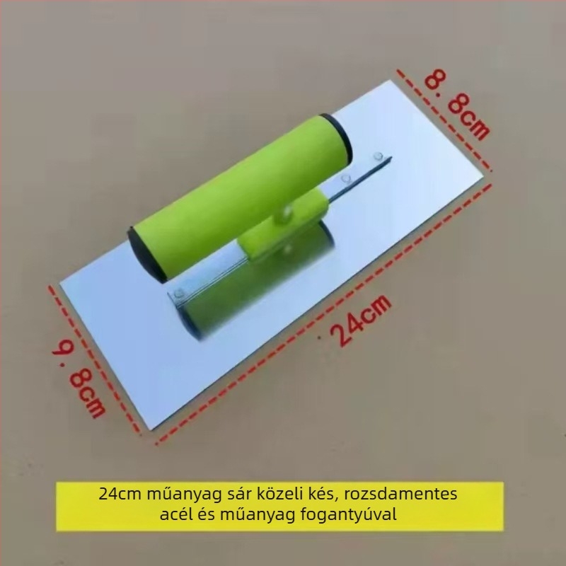 Glettvas műanyag fogantyúval, rozsdamentes acél penge, 0,5 mm vastagság