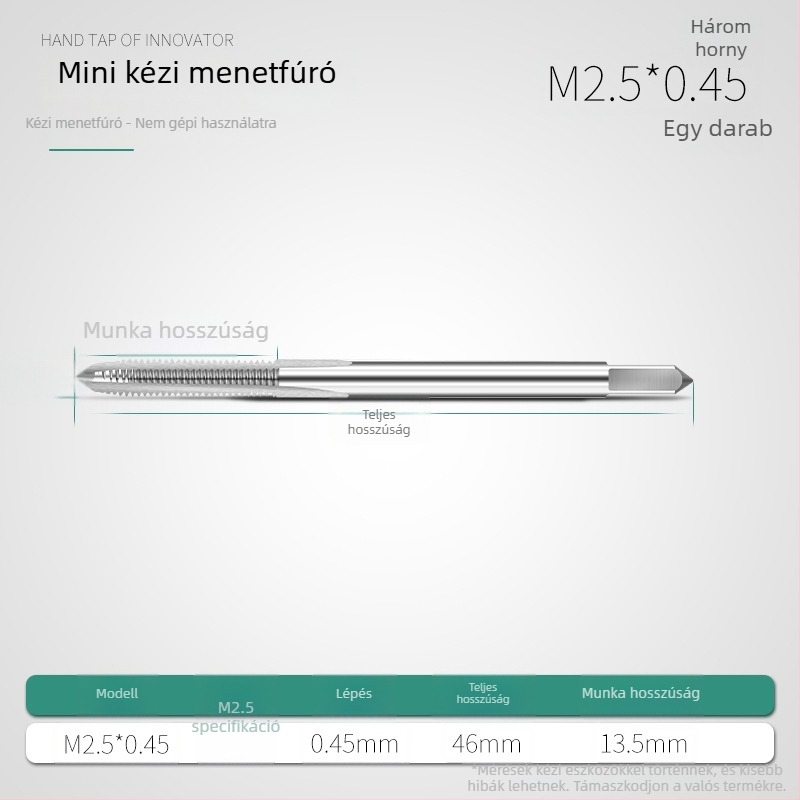 Mini metrikus menetkészlet M1, M1.2, M1.4, M1.6, M2.5