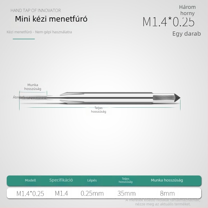 Mini metrikus menetkészlet M1, M1.2, M1.4, M1.6, M2.5