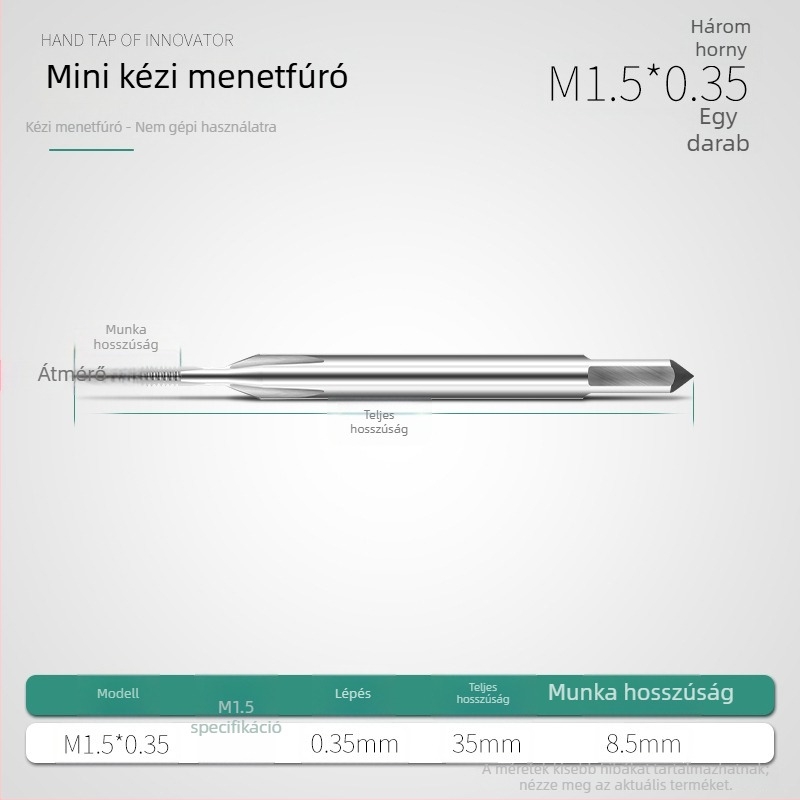 Mini metrikus menetkészlet M1, M1.2, M1.4, M1.6, M2.5