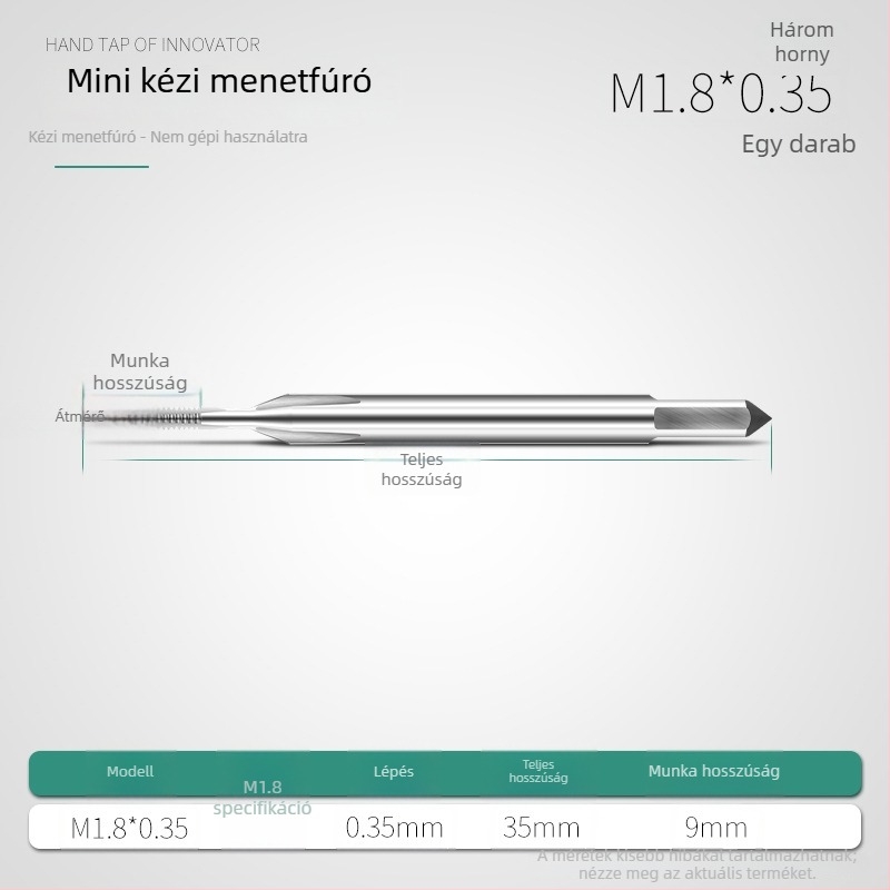 Mini metrikus menetkészlet M1, M1.2, M1.4, M1.6, M2.5