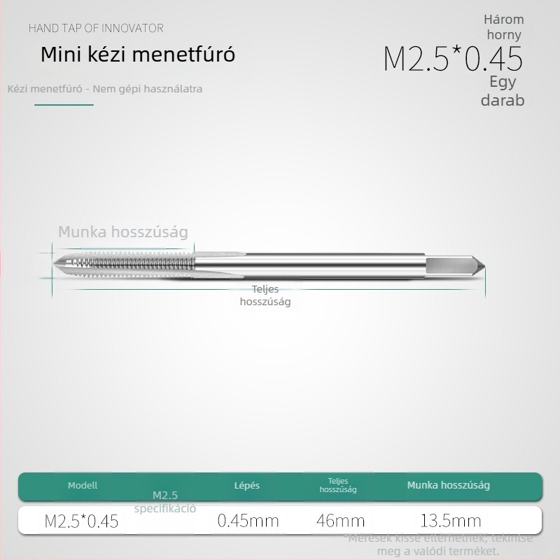 Mini metrikus menetkészlet M1, M1.2, M1.4, M1.6, M2.5