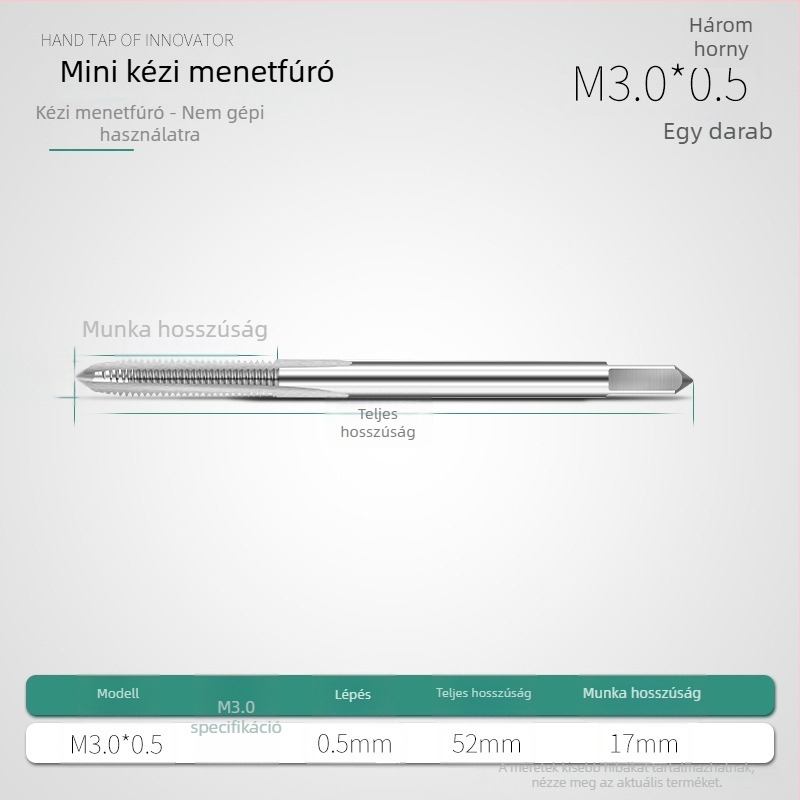 Mini metrikus menetkészlet M1, M1.2, M1.4, M1.6, M2.5
