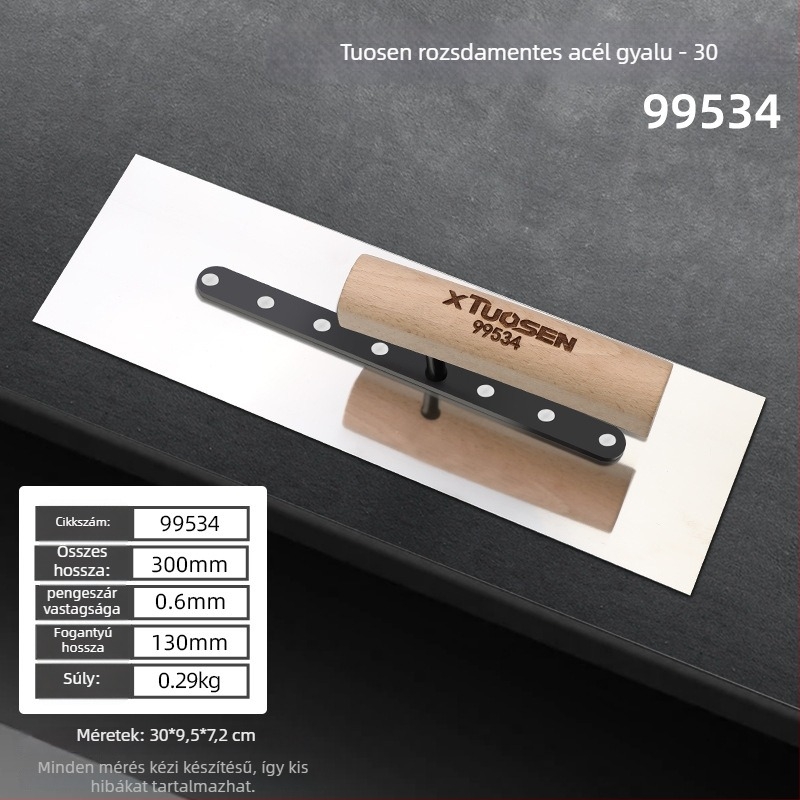 Rozsdamentes acél glettelő spatula falak simításához, modell Flat Knife, márka Topson