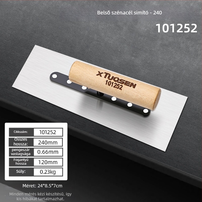 Rozsdamentes acél glettelő spatula falak simításához, modell Flat Knife, márka Topson