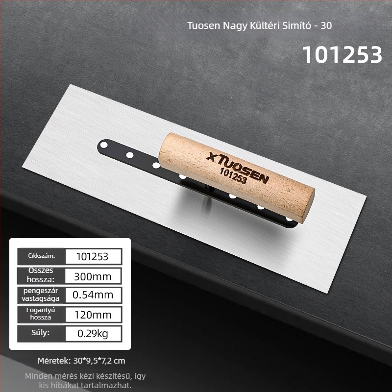 Rozsdamentes acél glettelő spatula falak simításához, modell Flat Knife, márka Topson