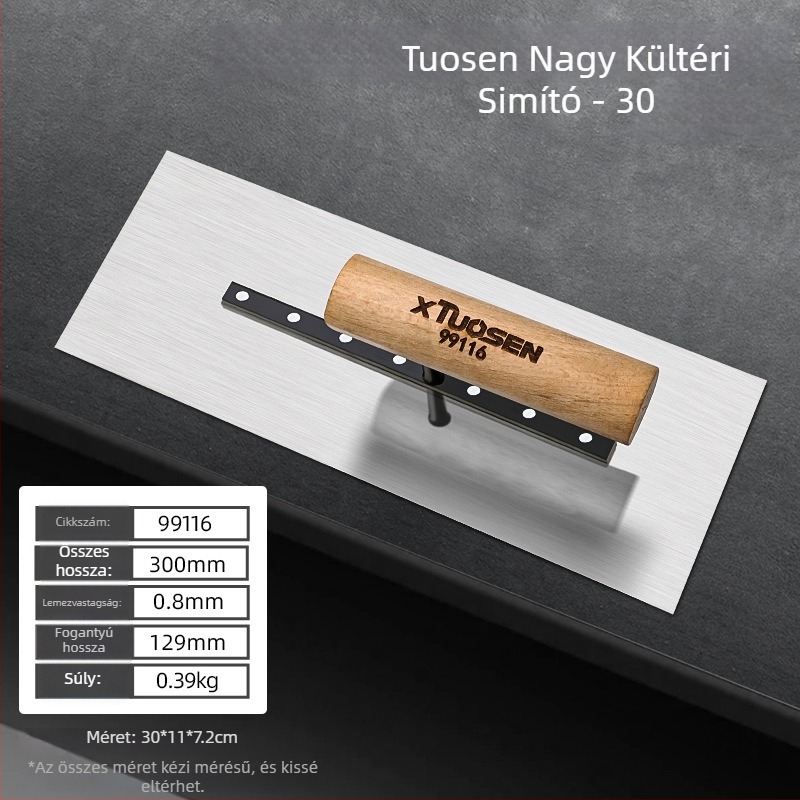 Rozsdamentes acél glettelő spatula falak simításához, modell Flat Knife, márka Topson