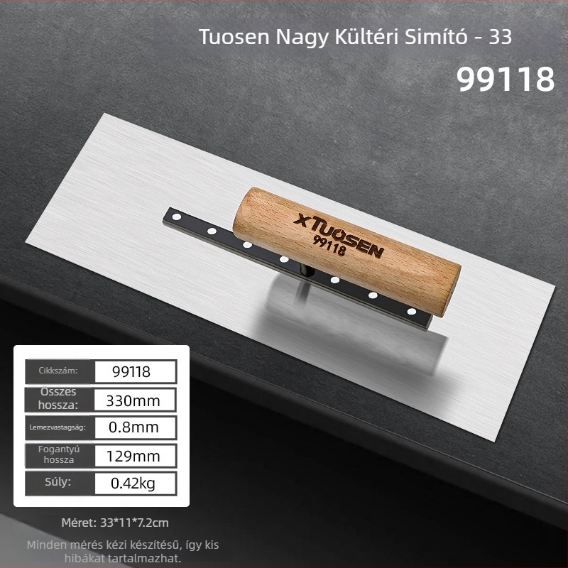 Rozsdamentes acél glettelő spatula falak simításához, modell Flat Knife, márka Topson