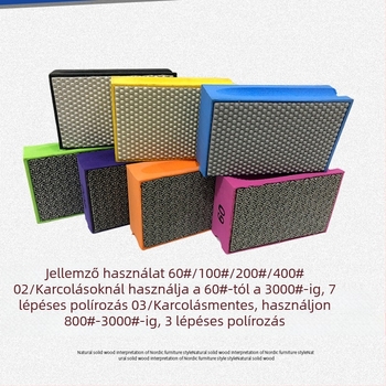 Gyémánt kézi polírozó blokk - elektroplatinált gyémánt abrazív a kerámia csempék élének polírozásához - GTX