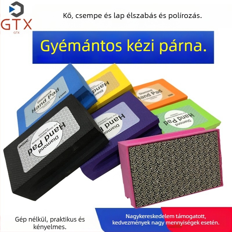 Gyémánt kézi polírozó blokk - elektroplatinált gyémánt abrazív a kerámia csempék élének polírozásához - GTX