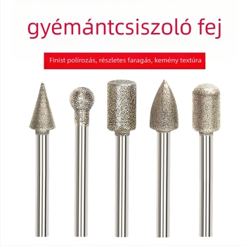 Gyémánt csiszolófej jade polirozásához, anyaga: emery, elektromos csiszolófej