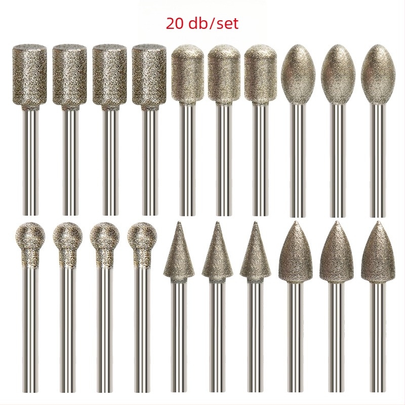 Gyémánt csiszolófej jade polirozásához, anyaga: emery, elektromos csiszolófej