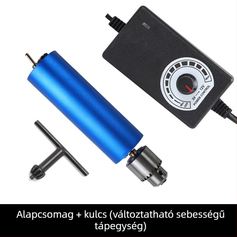 Mini kézi elektromos fúró lépcsőmentes sebességszabályozással, jáde faragláshoz és tisztításhoz, többfunkciós eszköz, 12V DC, fúrócsúccsal