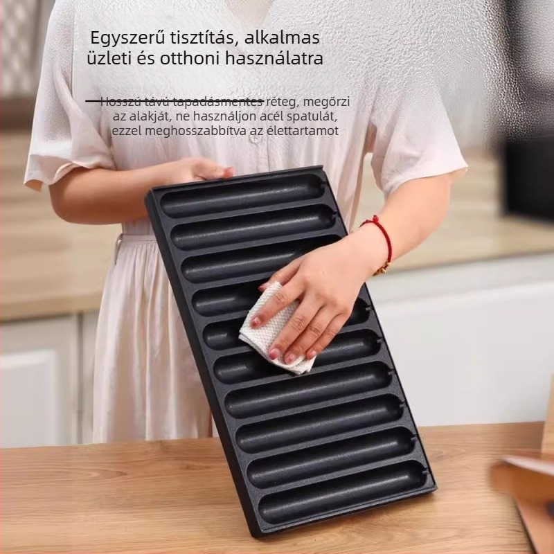 Négyszögletes kolbász grill serpenyő ötvözetből – többfunkciós vaslemez, modern minimalist stílus