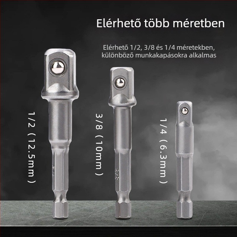 Topson Elektromos fúró adapter rúd és csavarhúzó összekötő, 3/8 adapterfej, magas széntartalmú acél