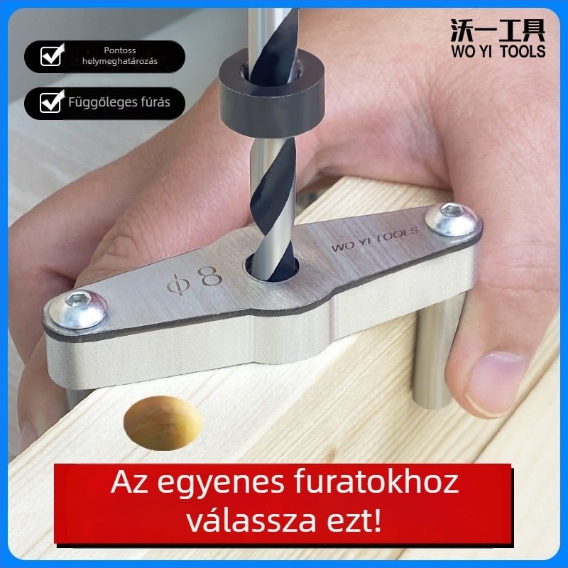 Woyi Tools Gyémánt alakú pozicionáló eszköz faiparhoz – útmutató az egyenes furatokhoz centráló függőleges csap