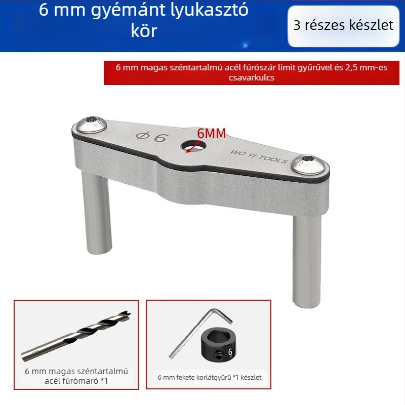 Woyi Tools Gyémánt alakú pozicionáló eszköz faiparhoz – útmutató az egyenes furatokhoz centráló függőleges csap