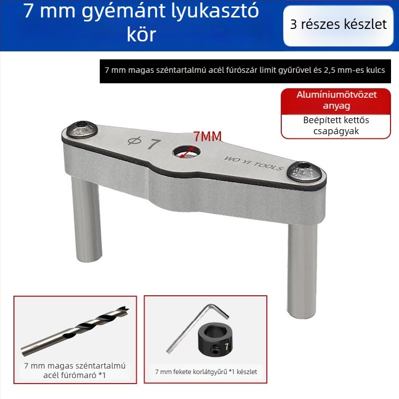 Woyi Tools Gyémánt alakú pozicionáló eszköz faiparhoz – útmutató az egyenes furatokhoz centráló függőleges csap