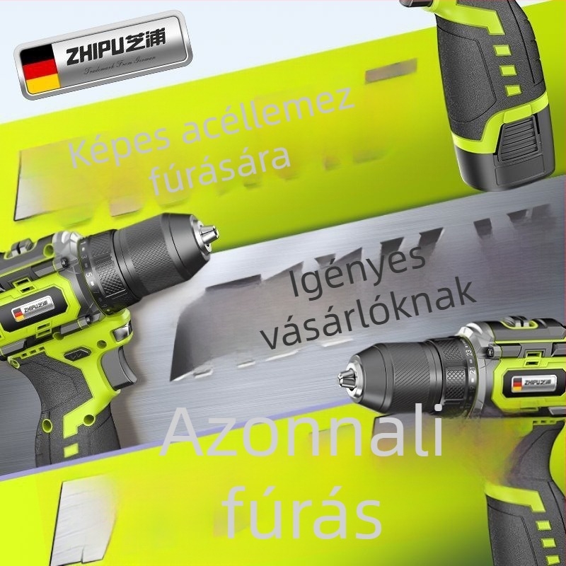 Brushless Li-ion fúró-csavarbehajtó, nagy teljesítmény, egyenes kialakítás, állandó sebesség, kettős tápellátás