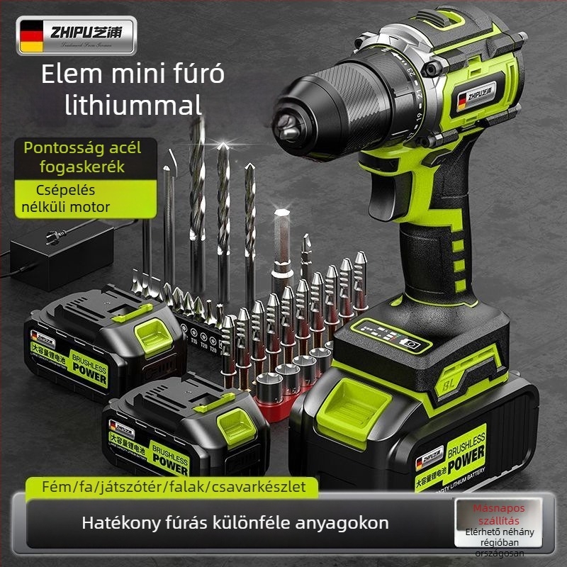 Brushless Li-ion fúró-csavarbehajtó, nagy teljesítmény, egyenes kialakítás, állandó sebesség, kettős tápellátás