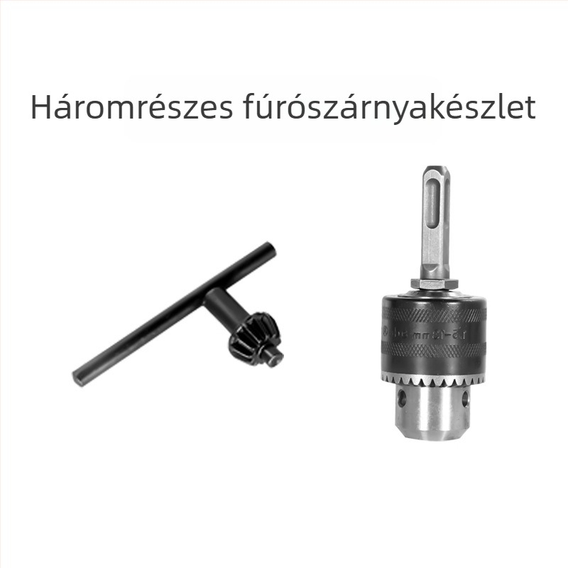 Xuxuan Ütőfúró Bitkészlet: spirál és háromszög alakú fúrók, falnyílás kinyitó, négyzetes és kerek fogantyú, 3-részes tok-készlet