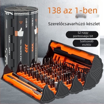 Elektromos precíziós csavarhúzó készlet 138-in-1 szétszereléshez, háztartási használatra, frissített 6 darab készlettel és edzett bitekkel, szénacél