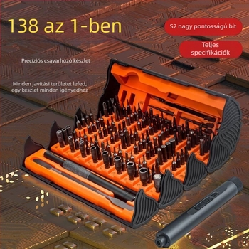 Elektromos precíziós csavarhúzó készlet 138-in-1 szétszereléshez, háztartási használatra, frissített 6 darab készlettel és edzett bitekkel, szénacél