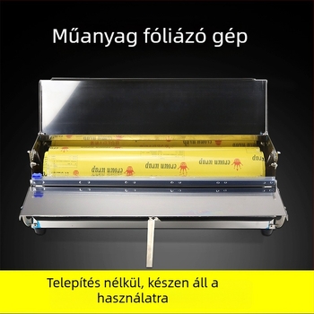 Kézi működtetésű csomagoló és záró készülék fóliához, zöldségek és gyümölcsök csomagolására