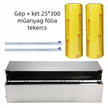 Kézi működtetésű csomagoló és záró készülék fóliához, zöldségek és gyümölcsök csomagolására