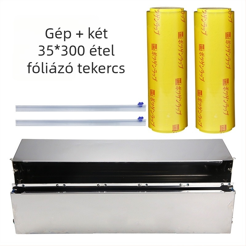 Kézi működtetésű csomagoló és záró készülék fóliához, zöldségek és gyümölcsök csomagolására