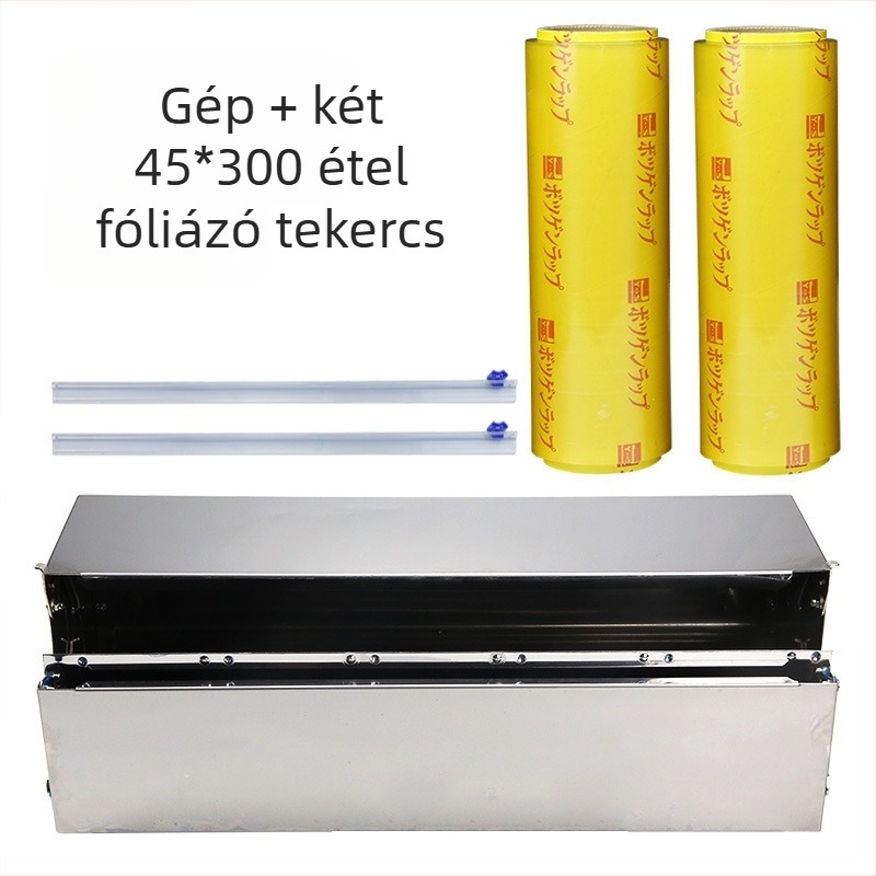 Kézi működtetésű csomagoló és záró készülék fóliához, zöldségek és gyümölcsök csomagolására