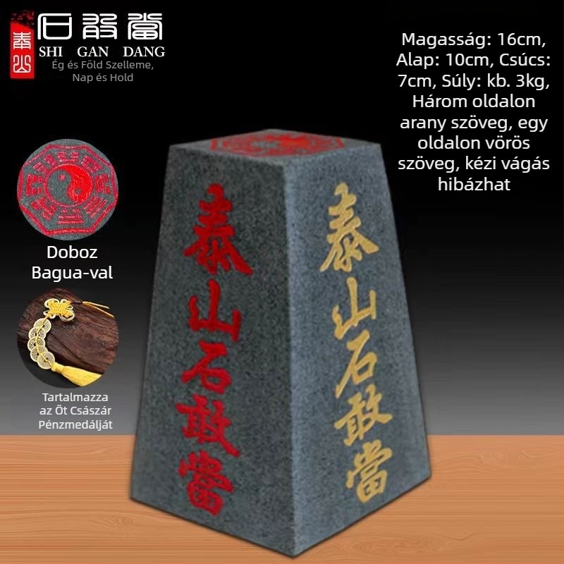 Feng Shui koves díszudvarra, nappaliba és irodába - Taishan természetes kő, retro stílus, ajándékdoboz
