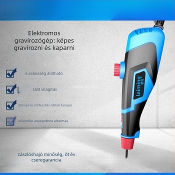 Kisméretű elektromos gravírozó toll faipari felhasználásra, Tonglei, rozsdamentes acél alkatrészek, újratölthető Li-ion akkumulátor, feszültség 50–250 V AC/DC
