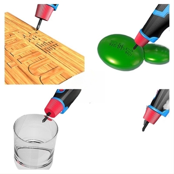 Kisméretű elektromos gravírozó toll faipari felhasználásra, Tonglei, rozsdamentes acél alkatrészek, újratölthető Li-ion akkumulátor, feszültség 50–250 V AC/DC