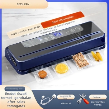 Teljesen automata háztartási vákuumzáró készülék (150W, 220V, 500–1000 ml, rozsdamentes acél és műanyag kivitel, modell 02)