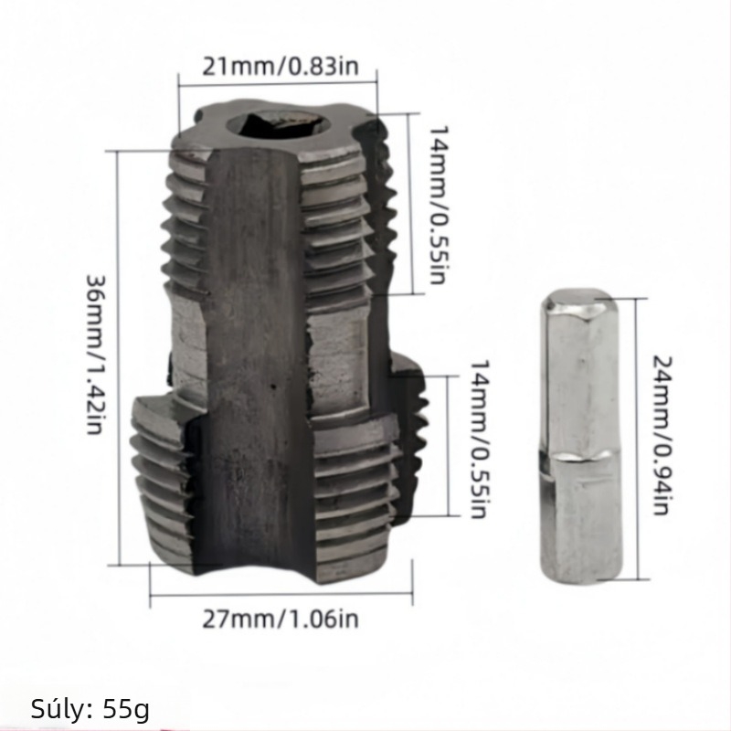 6-darabos PVC/NPT menetkészlet kézi, több specifikáció, 60° kúpos csőmenet