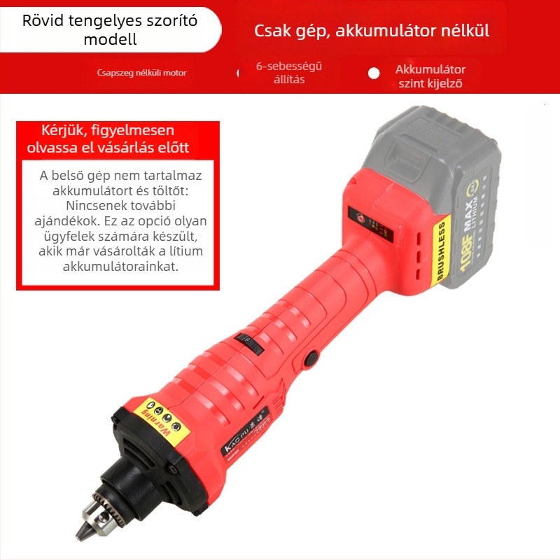 Vezeték nélküli, brushless egyenes csiszoló a polírozáshoz, vágáshoz és csiszoláshoz – 18V, hatfokozat sebességszabályozás, akkumulátor és töltő a csomagban