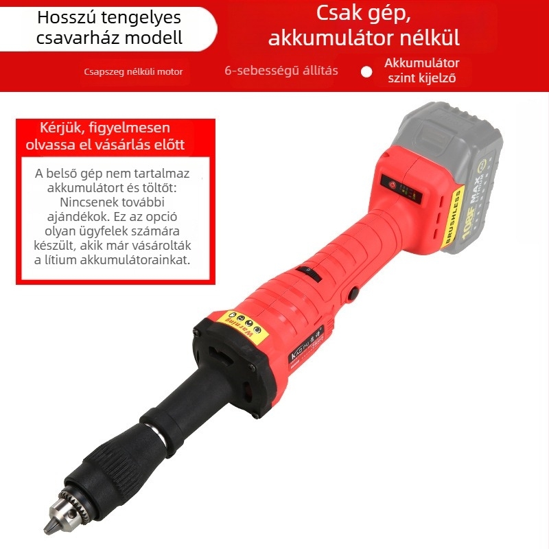 Vezeték nélküli, brushless egyenes csiszoló a polírozáshoz, vágáshoz és csiszoláshoz – 18V, hatfokozat sebességszabályozás, akkumulátor és töltő a csomagban