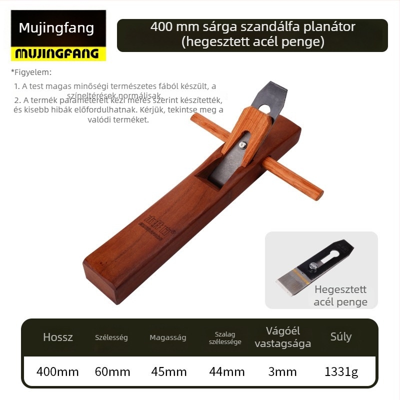 Kikuchi sík planírozó – kézi tolófa faipari eszköz sárga szantálfából