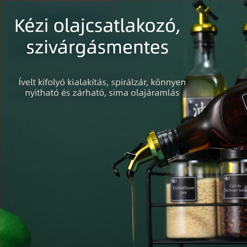 Jingda üvegfűszer-készlet – modern minimalist stílusú üvegek folyékony fűszerekhez, nyomtatott logó és testreszabható.