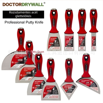 DOCTORDRYWALL sima spatula lapos pengével, rozsdamentes acél, dekorációs szerkezetekhez, licencelt magánmárka elérhető