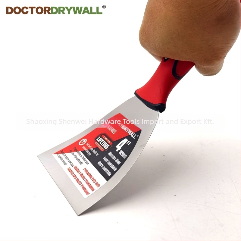 DOCTORDRYWALL sima spatula lapos pengével, rozsdamentes acél, dekorációs szerkezetekhez, licencelt magánmárka elérhető