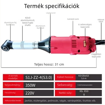 Elektronikus szögletes csiszoló és polírozó készlet a csiszoláshoz, gravírozáshoz, tisztításhoz és fugafelújításhoz (Márka Victory tiger; dugaszolós tápegység; 50–250 V AC/DC)