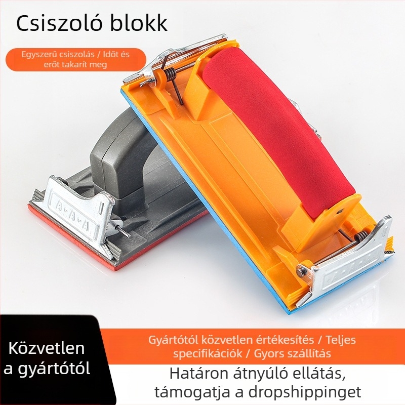 Öntapadós csiszolópapír tartó, falcsiszoló eszköz, műanyag, belső sarkokra és falakra
