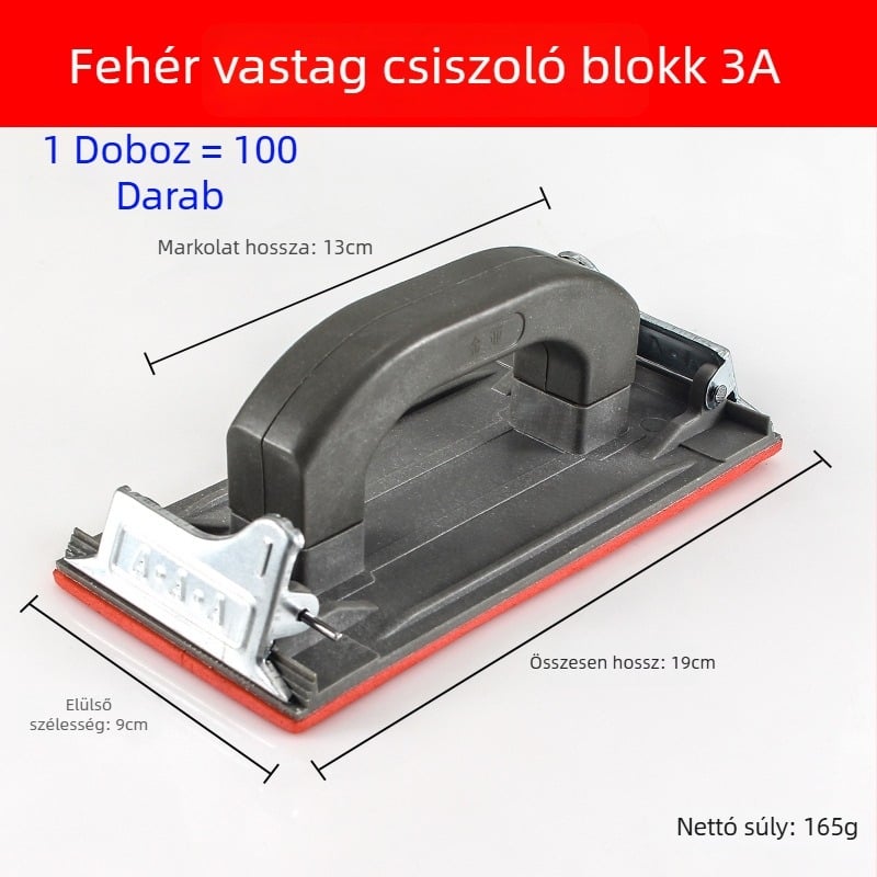 Öntapadós csiszolópapír tartó, falcsiszoló eszköz, műanyag, belső sarkokra és falakra
