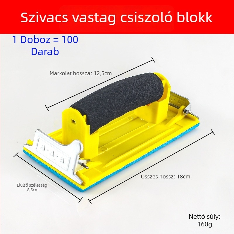 Öntapadós csiszolópapír tartó, falcsiszoló eszköz, műanyag, belső sarkokra és falakra